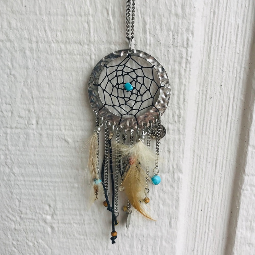 Dream Catcher Necklace with Feathers